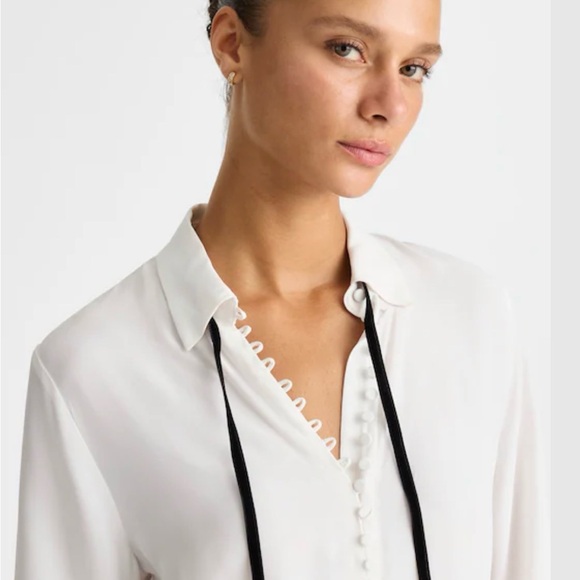 Necktie Button-Up Top - Picture 2 of 4